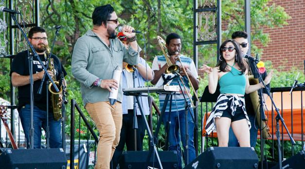 band playing on stage